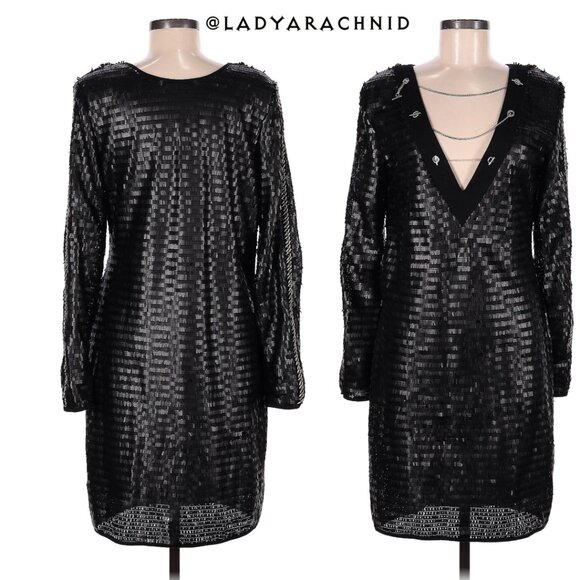 DISTURBIA Thunderdome matte black sequin mini dress - Picture 6 of 10